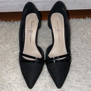 Chinese Laundry Suede Pointed Toe Pump Heel